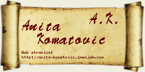 Anita Komatović vizit kartica
